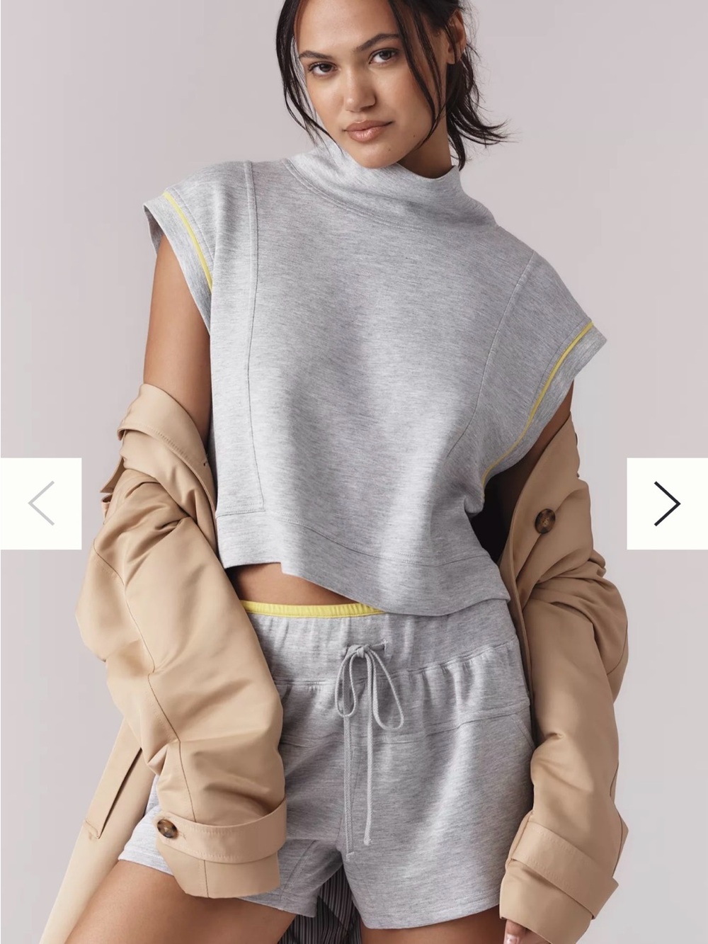 NWT Anthropologie Daily Practice Mock-Neck Muscle Tank Size Medium Grey